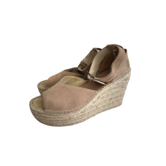 SOLUDOS Beige Suede Platform Espadrilles Sandals Size 9 - Picture 2 of 9